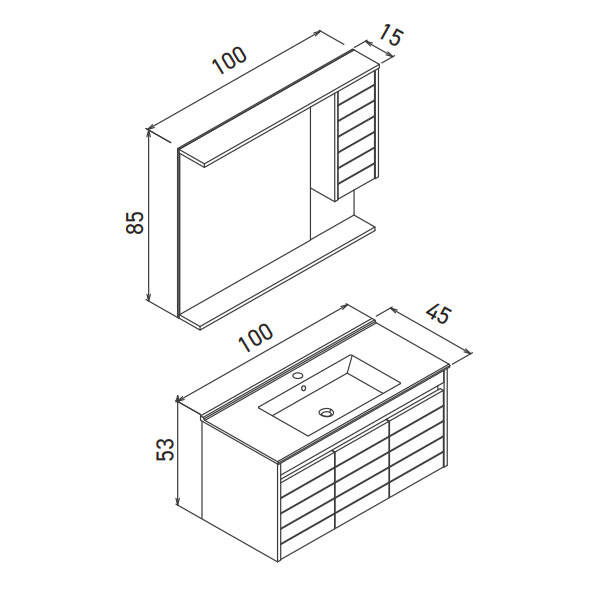 Orka Serra 100 cm Banyo Dolabı - 4