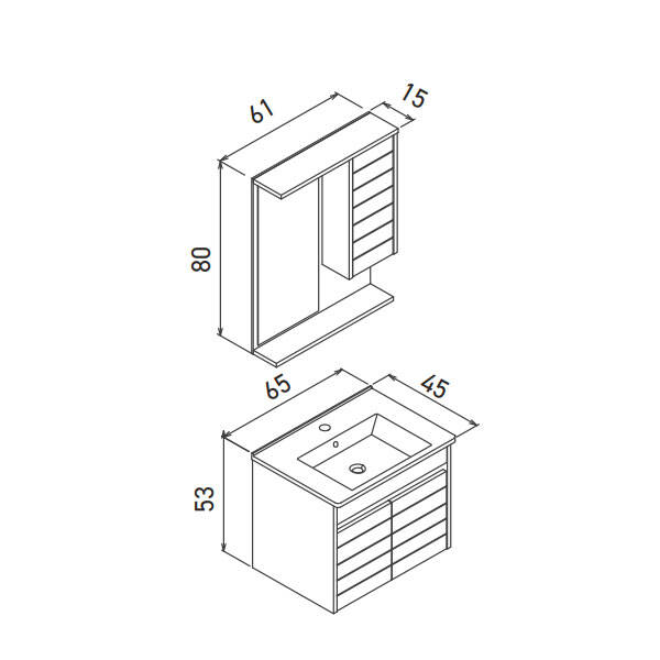Orka Serra 65 cm Banyo Dolabı - 4