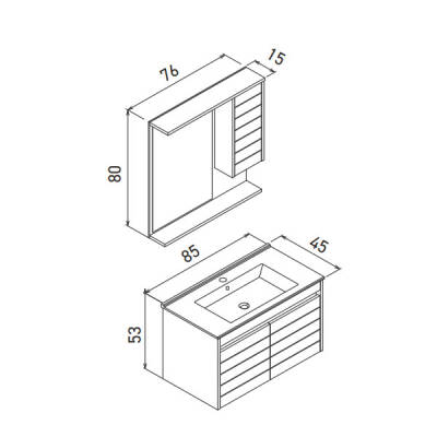 Orka Serra 85 cm Banyo Dolabı - 4