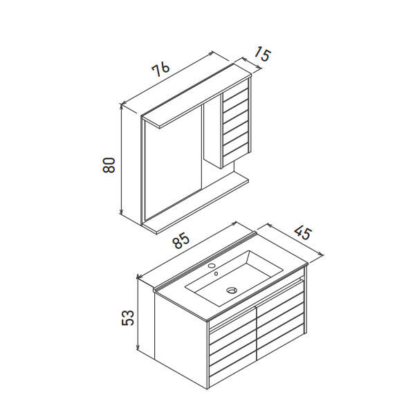 Orka Serra 85 cm Banyo Dolabı - 4