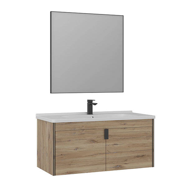 Orka Trio Kapaklı Asma 100 cm Banyo Dolabı - 2