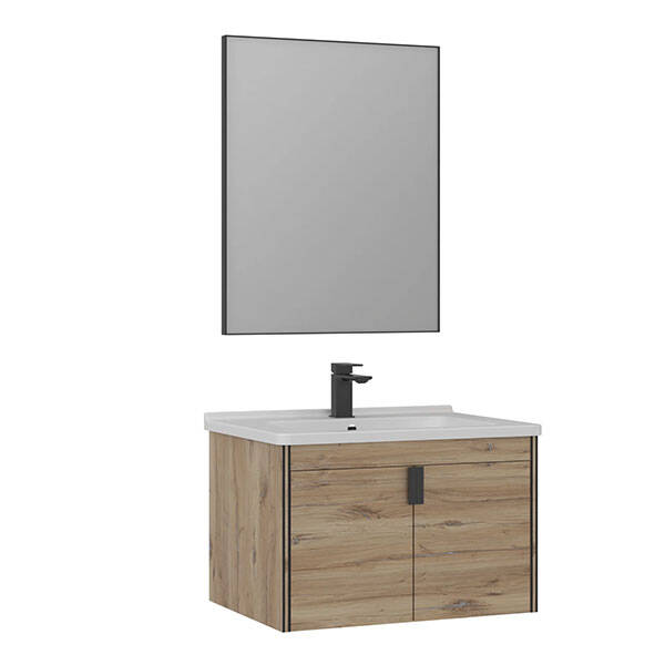 Orka Trio Kapaklı Asma 80 cm Banyo Dolabı - 1