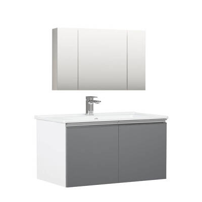 OrkaTerme Kapaklı 100 cm Banyo Dolabı - 3