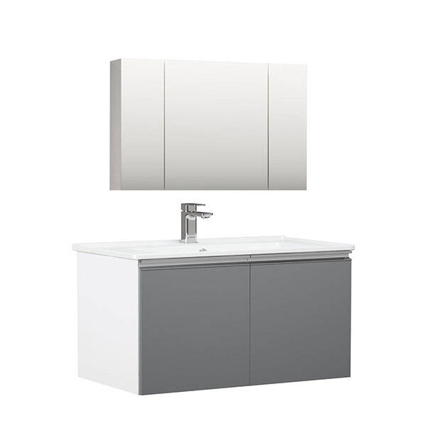 OrkaTerme Kapaklı 100 cm Banyo Dolabı - 3